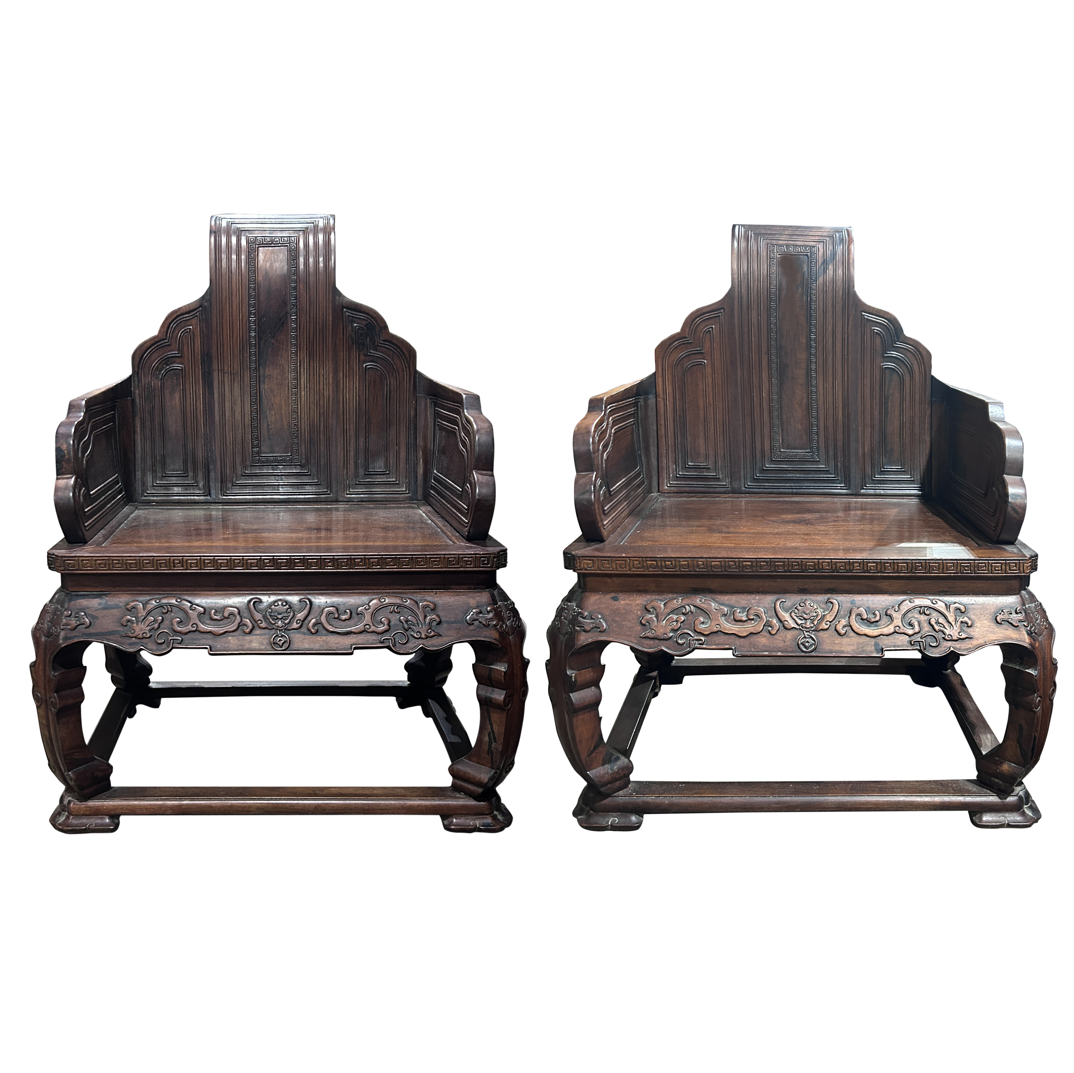 PAIR OF CHINESE HARDWOOD ARM CHAIRS 3cdcac