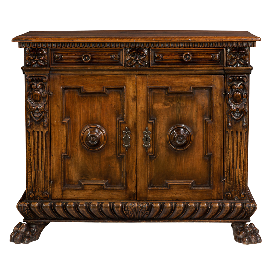 A LARGE ITALIAN RENAISSANCE STYLE WALNUT