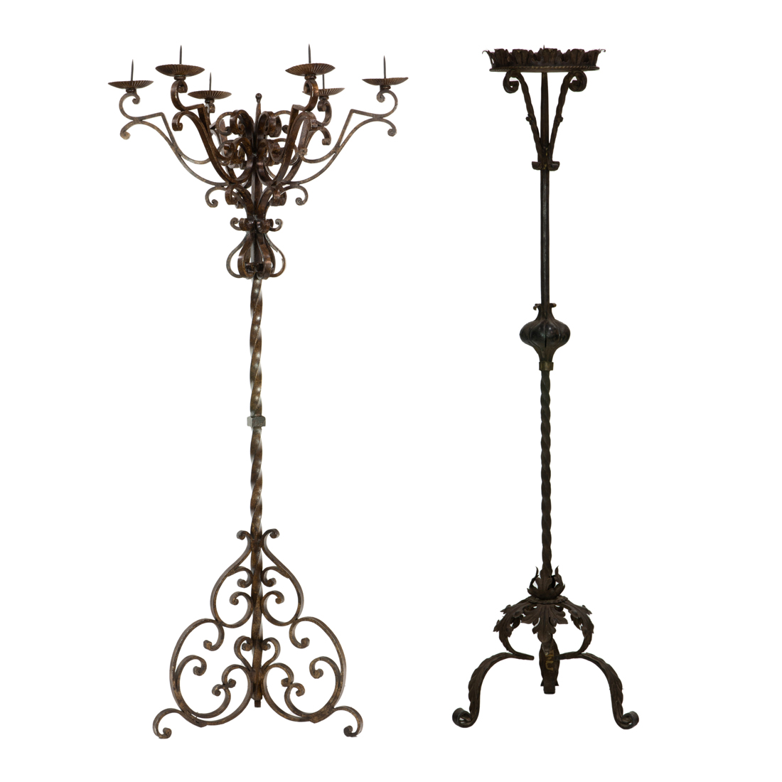 TWO SPANISH BAROQUE STYLE WROUGHT 3cddce