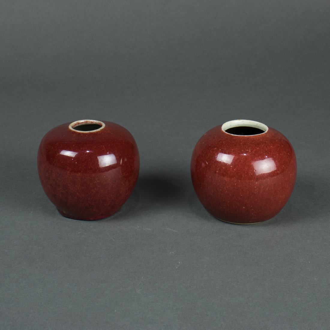 (LOT OF 2) CHINESE OX-BLOOD GLAZED