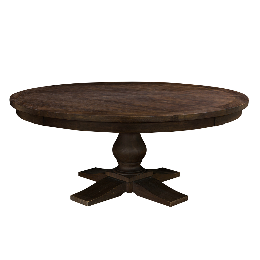 A CONTEMPORARY ROUND PEDESTAL DINING