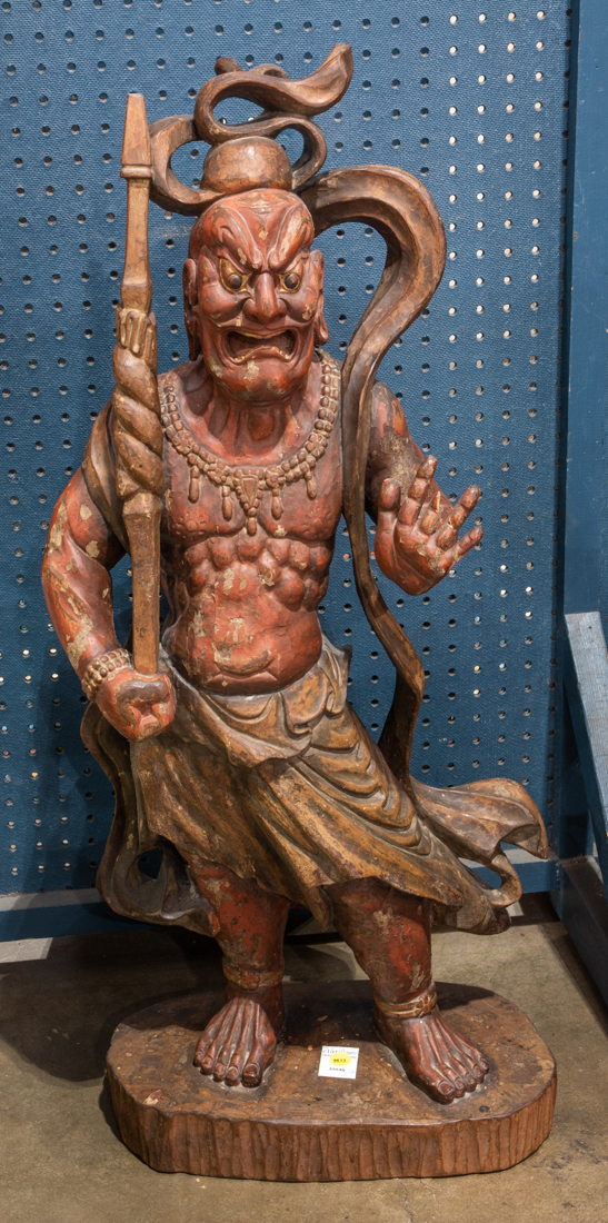 LARGE JAPANESE WOOD FIGURE OF A 3ce00e