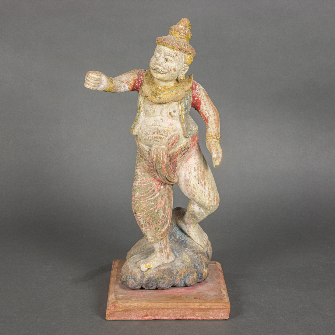 BURMESE POLYCHROMED WOOD DANCING 3ce02b