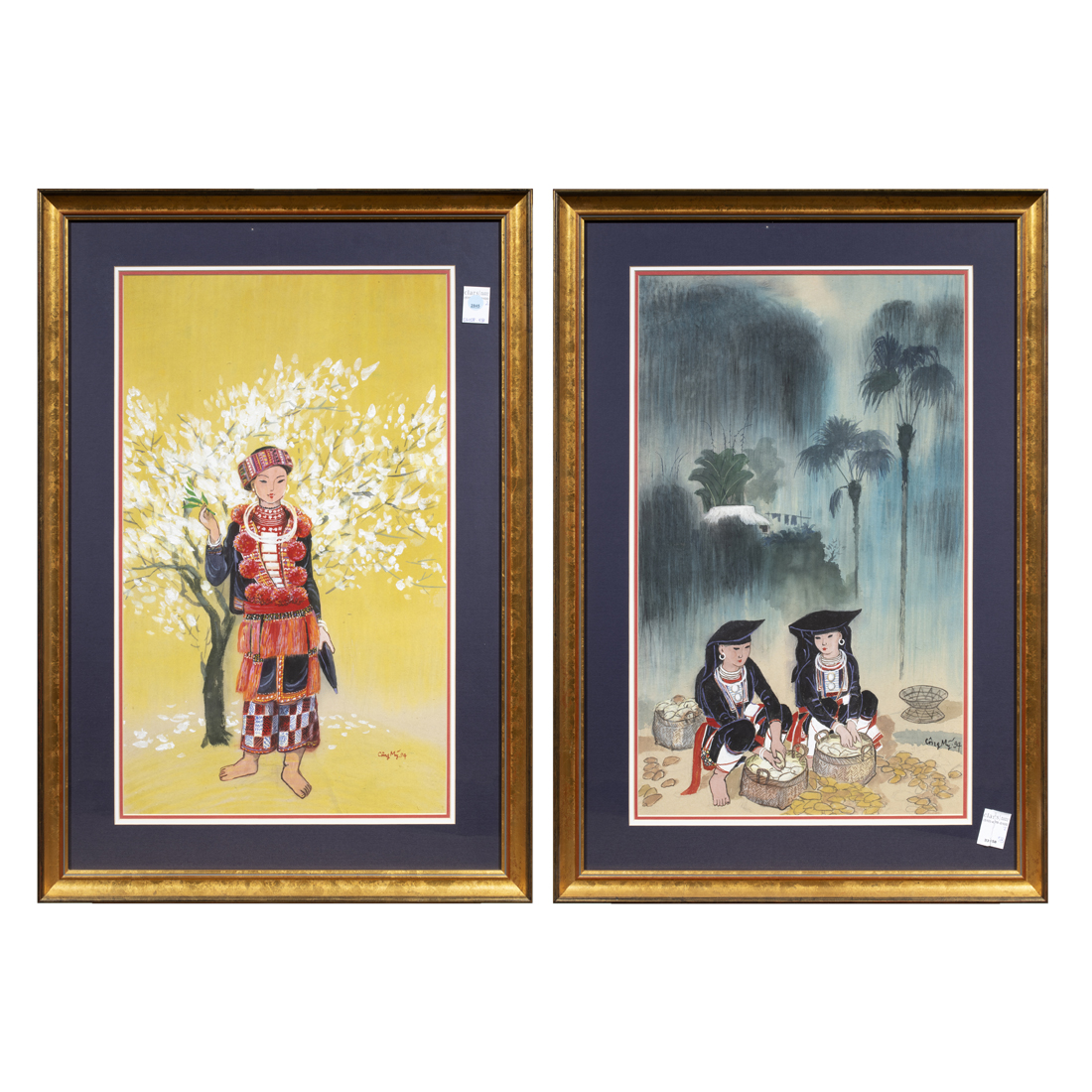 (LOT OF 2) VIETNAMESE SCHOOL WATERCOLOR