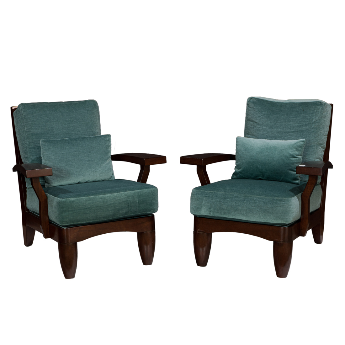 A PAIR OF CONTEMPORARY LOUNGE CHAIRS