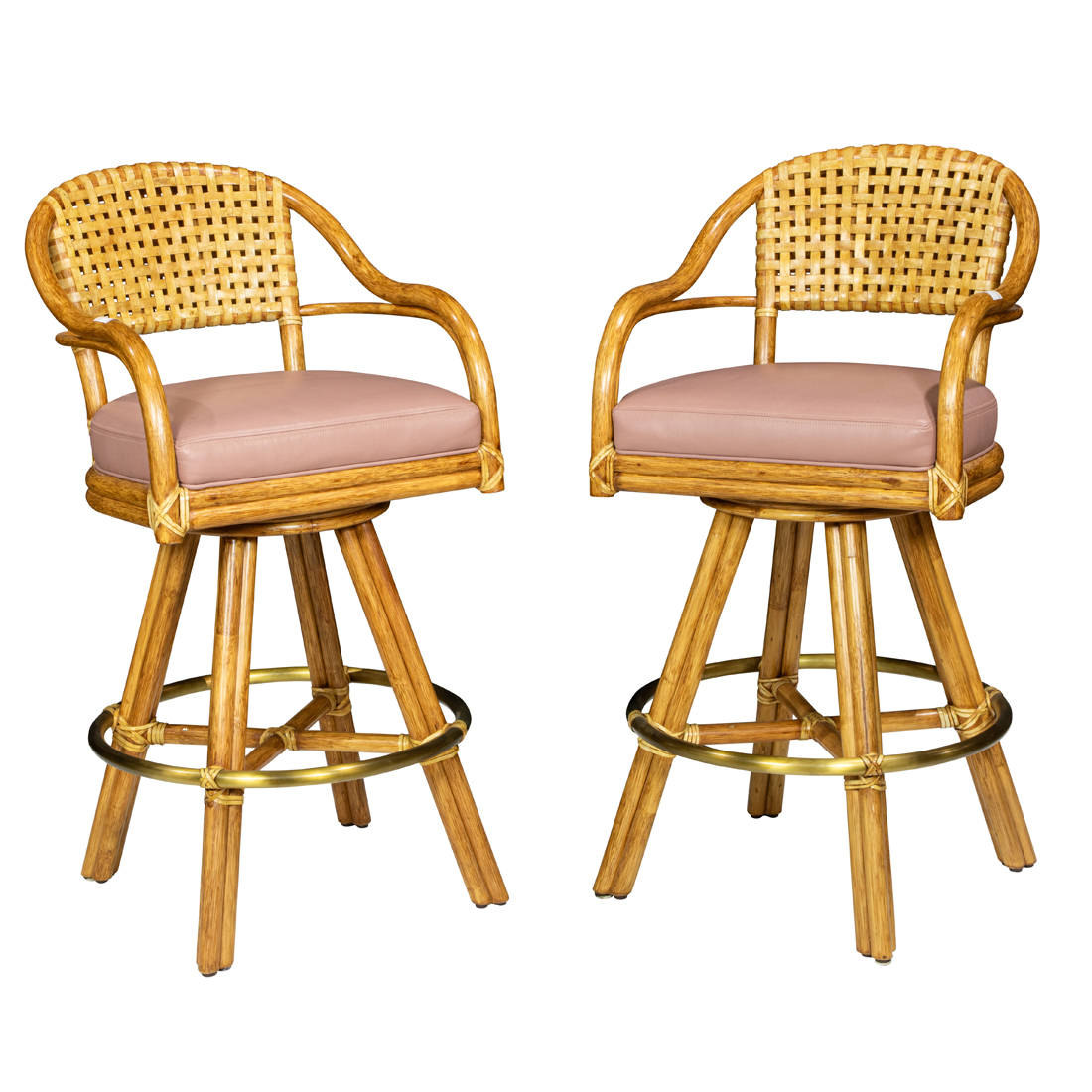 A PAIR OF MCGUIRE BAR STOOLS A 3ce1dc