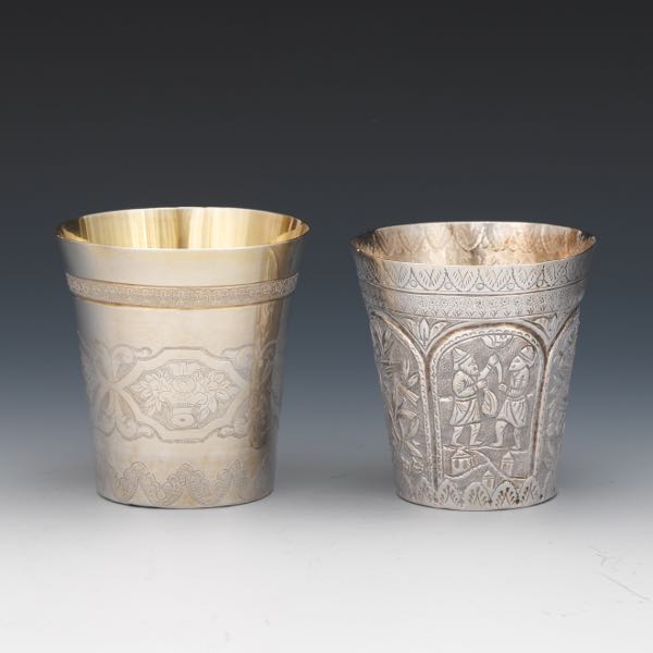 TWO SILVER CUPS One Turkish Sterling 3cbb8c