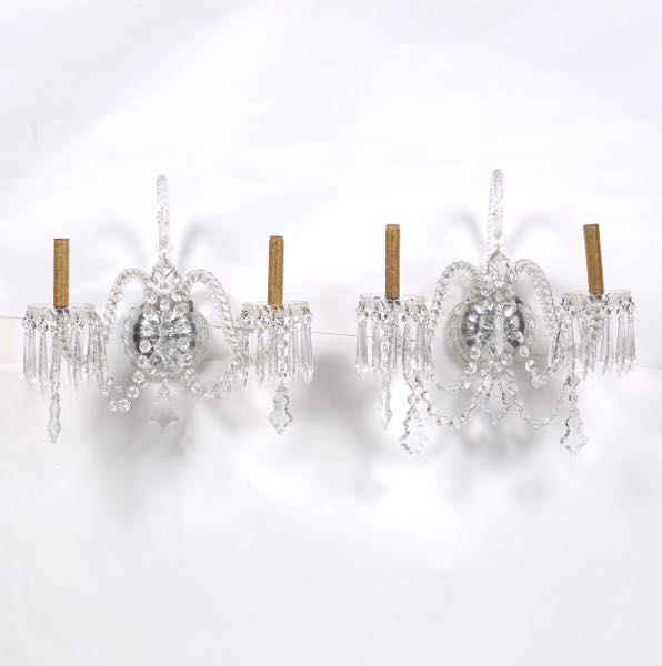 PAIR OF BACCARAT CRYSTAL WALL SCONCES