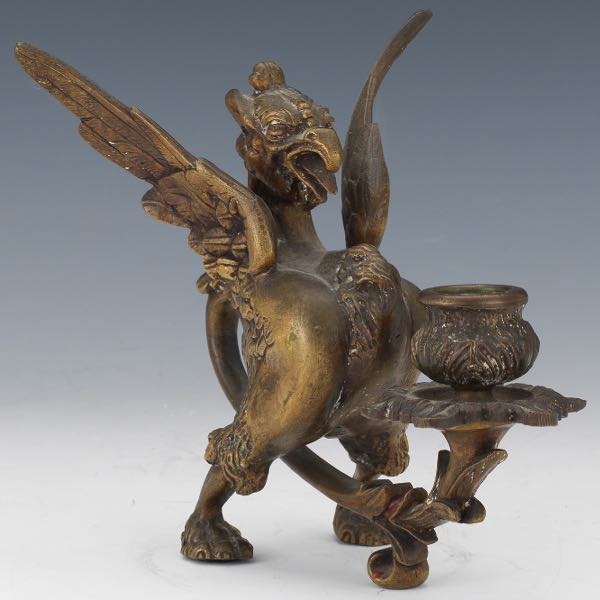 BRONZE GRIFFIN CANDLESTICK 6  3cbbe9