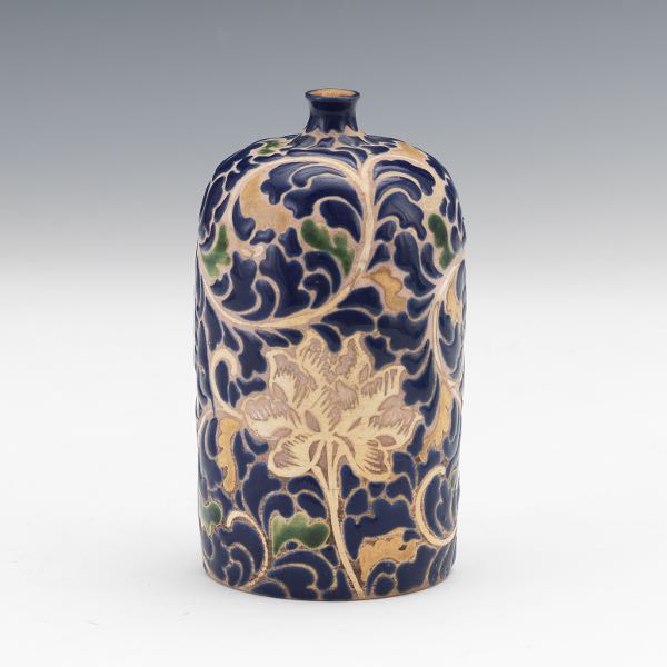 JAPANESE EARTHENWARE BOTTLE VASE,