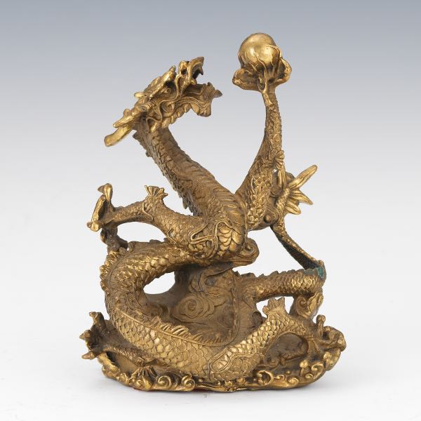 CHINESE PATINATED BRONZE DRAGON