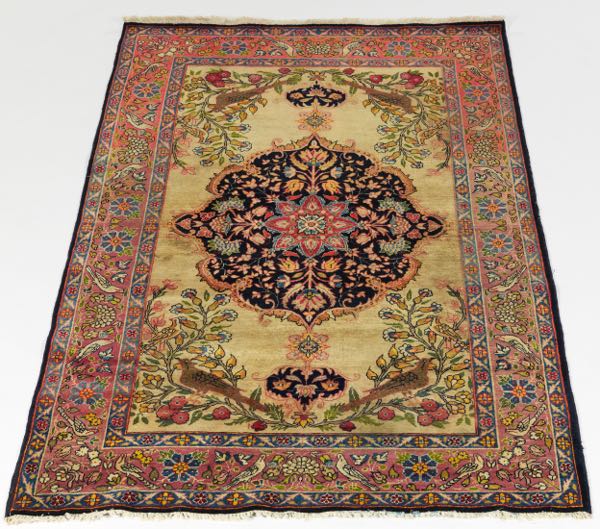 NEAR ANTIQUE TABRIZ PICTORIAL CARPET,