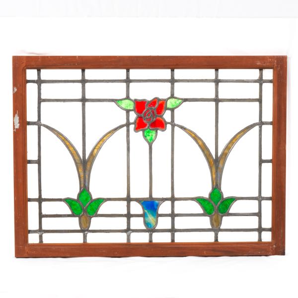 ARTS AND CRAFTS STAINED GLASS WINDOW