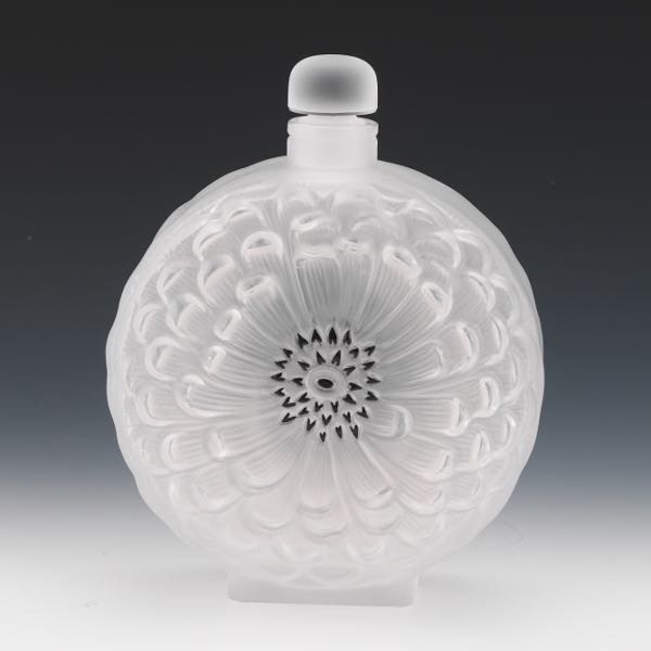 LALIQUE DAHLIA PERFUME BOTTLE 7"H