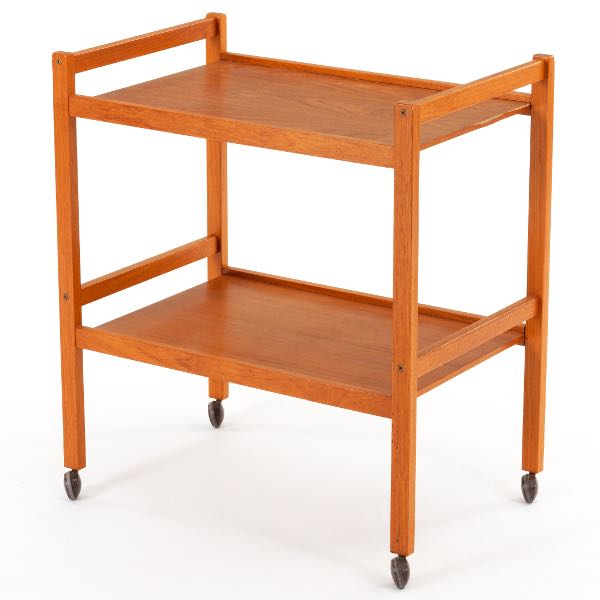 DANISH MODERN TEAK BAR CART ON 3cbe4f