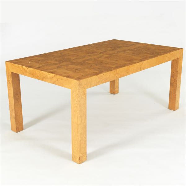 BURLED WOOD DINING TABLE ATTRIBUTED 3cbe57