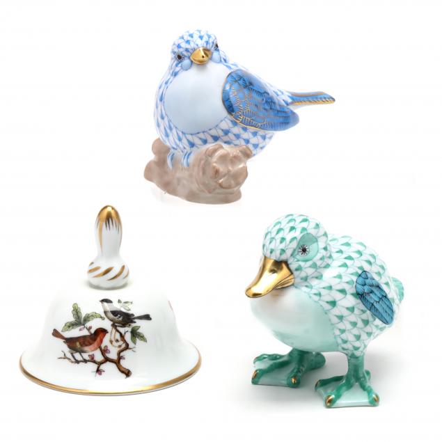 THREE BIRD THEMED HEREND ACCESSORIES 3cc002