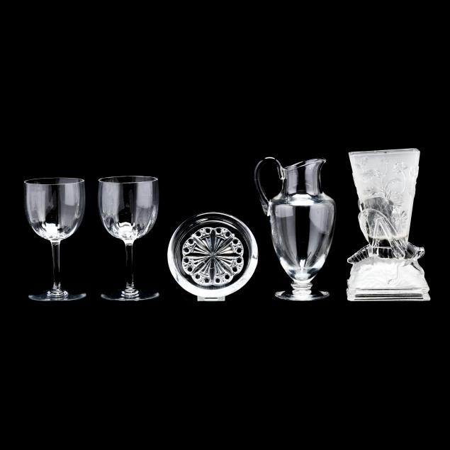 GROUP OF FIVE BACCARAT ITEMS FOR