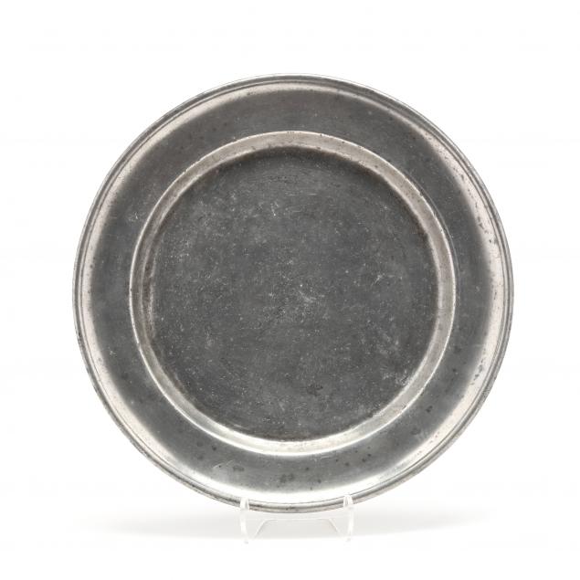 A RARE NOTH CAROLINA PEWTER PLATE, MARK