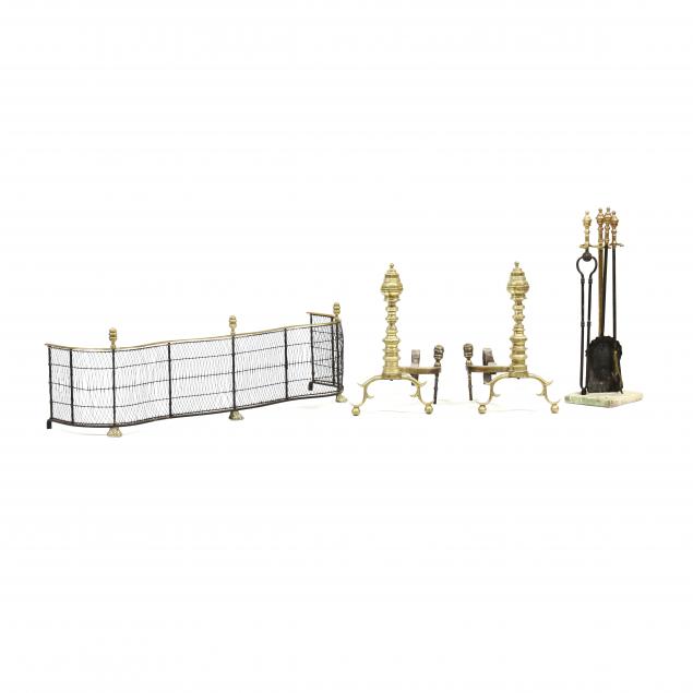 ASSEMBLED CHIPPENDALE BRASS FIREPLACE 3cc06d