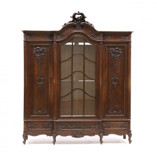 FRENCH ROCOCO STYLE CARVED WALNUT