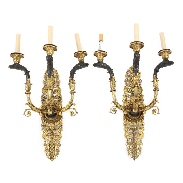 PAIR OF FRENCH EMPIRE STYLE ORMOLU 3cc0fa