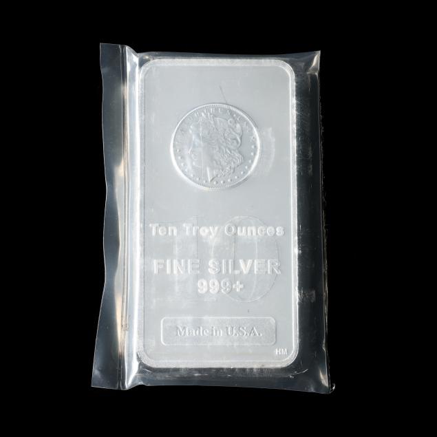 SILVER BAR WITH TEN TROY OUNCES OF .999