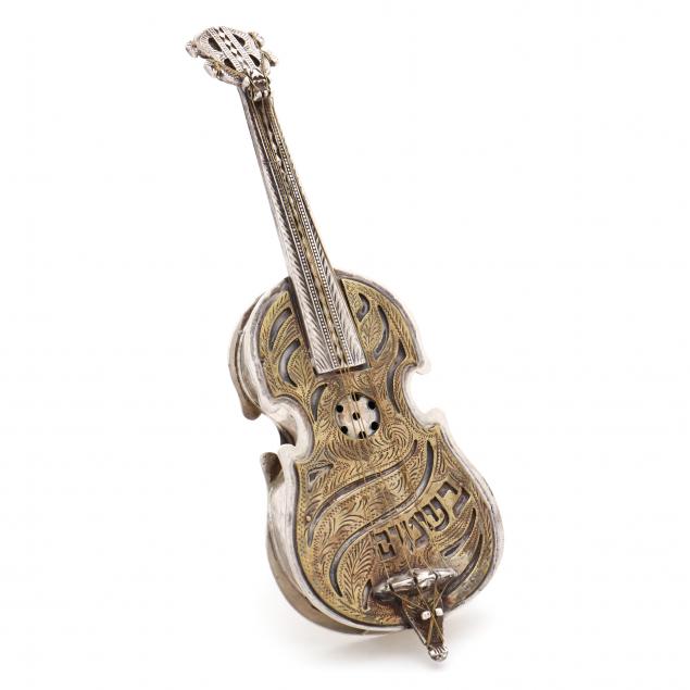 JUDAICA STERLING SILVER VIOLIN 3cc196