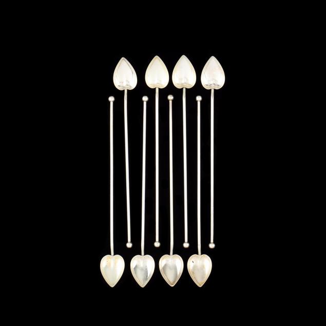 SET OF EIGHT STERLING SILVER STIRRER 3cc23c