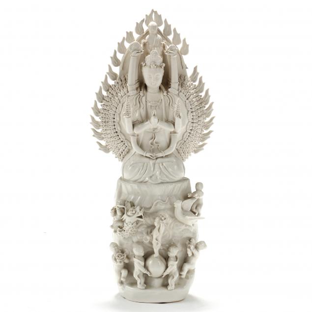 A CHINESE BLANC DE CHINE SCULPTURE OF