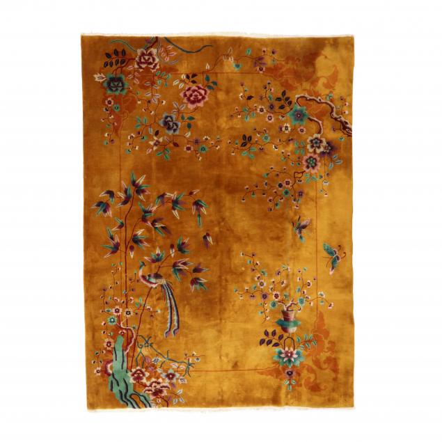 CHINESE ART DECO CARPET The golden