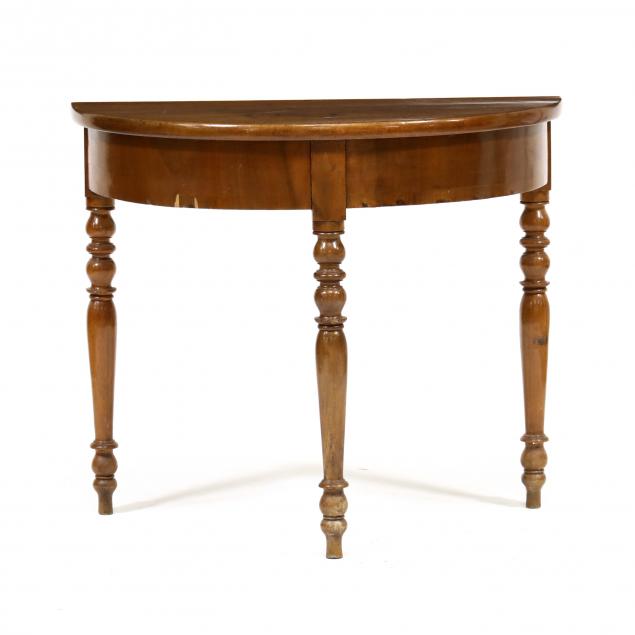 GEORGE III MAHOGANY DEMILUNE TABLE