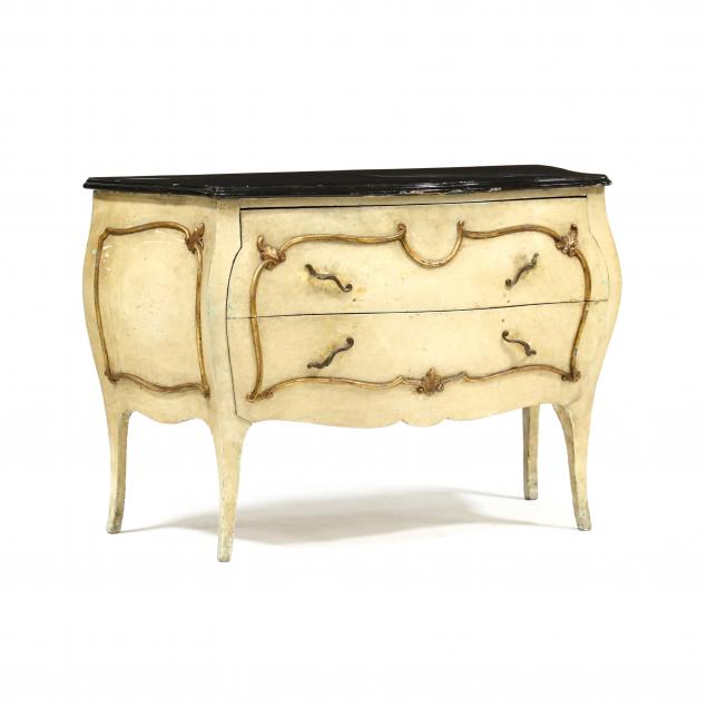 ITALIANATE PAINTED BOMBE COMMODE