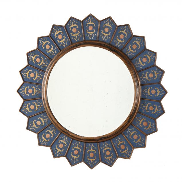 BAKER, EGLOMISE RONDEL MIRROR Late