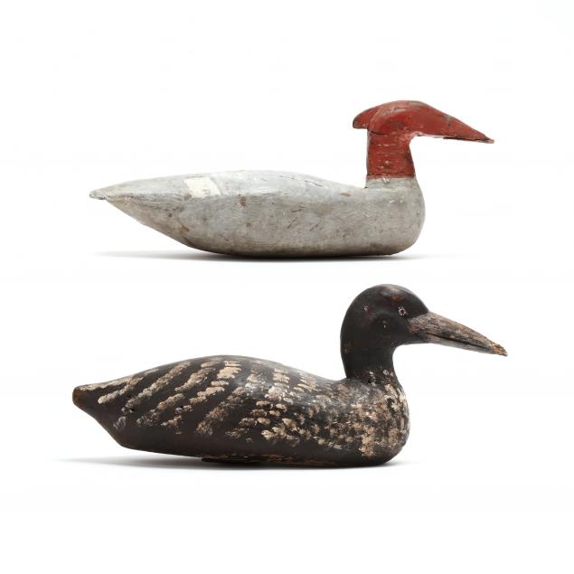 TWO VINTAGE CONFIDENCE DECOYS,