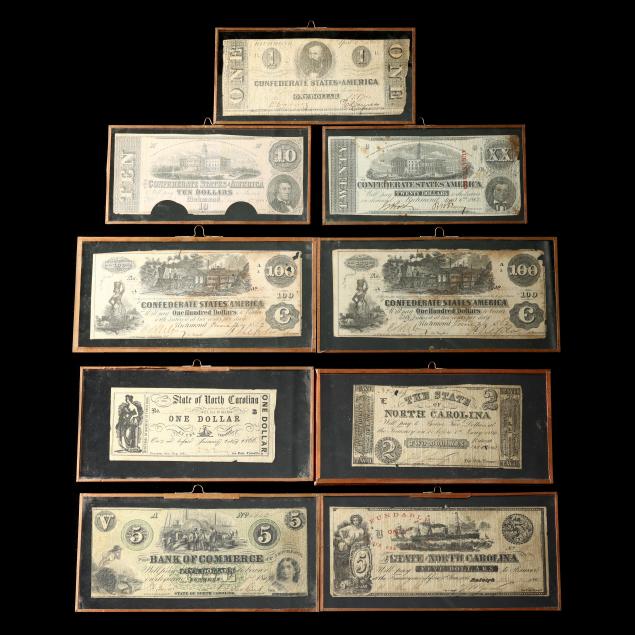 FIVE 5 CONFEDERATE TREASURY NOTES 3cc3a9