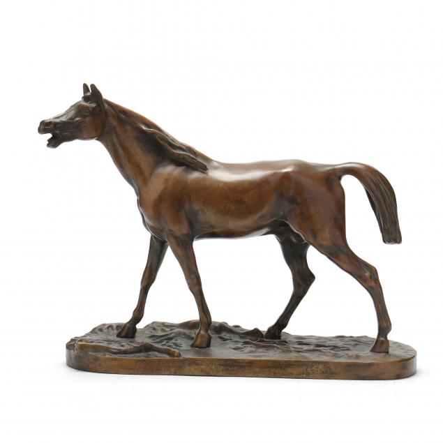 A PATINATED BRONZE MODEL OF A NEIGHING 3cc3ea