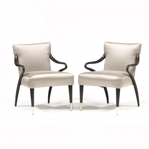 CARACOLE PAIR OF UPHOLSTERED ARMCHAIRS 3cc40b