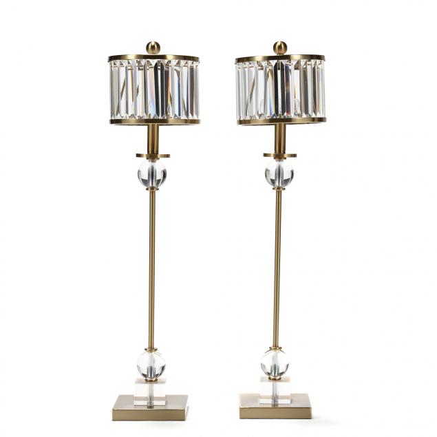 CURREY & CO., PAIR OF TALL BRASS AND