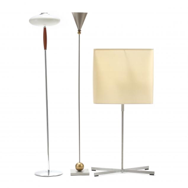 THREE MODERN DESIGN FLOOR LAMPS