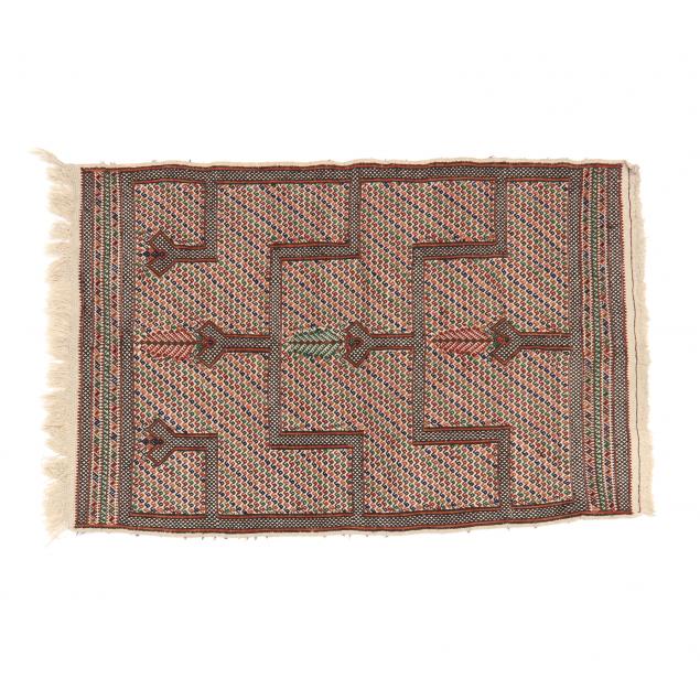 FLAT-WEAVE PRAYER RUG WITH CYPRESS