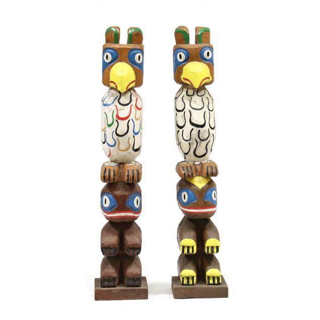 PAIR OF PACIFIC NORTHWESTERN STYLE TOTEM