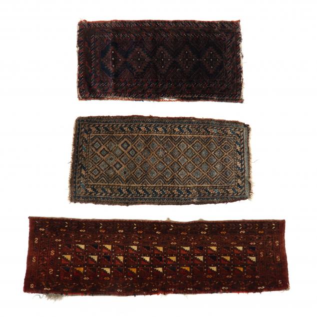 THREE SMALL RUGS OR BAG FACES Wool  3cc61d