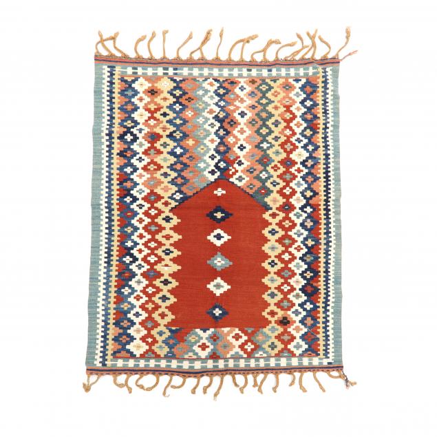 FLAT-WEAVE PRAYER RUG Wool, slit-weave