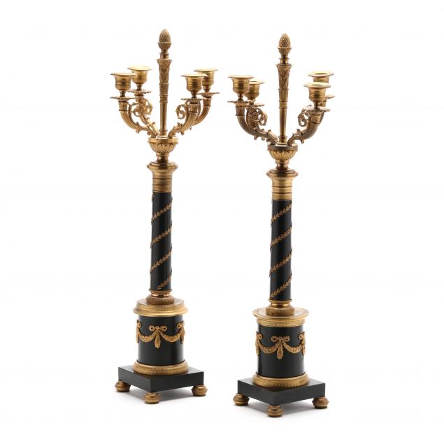 PAIR OF FRENCH EMPIRE STYLE CANDELABRA 3cc62f