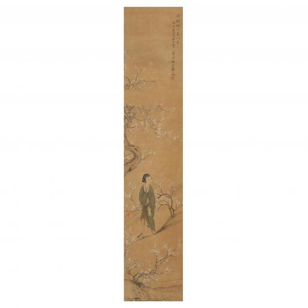 A CHINESE PAINTING OF A LADY IN