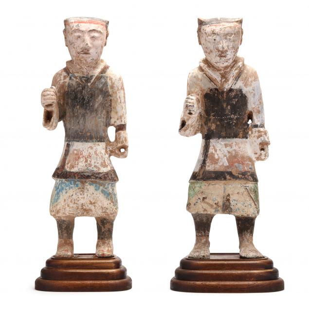 A PAIR OF CHINESE POTTERY TOMB