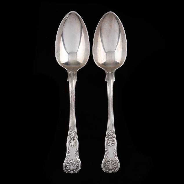 PAIR OF GEORGE IV SILVER SERVING 3cc768