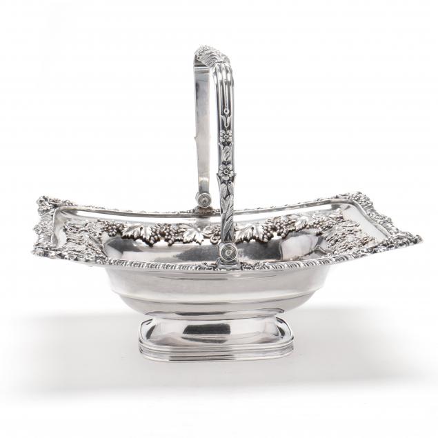 A VICTORIAN SILVER-PLATED BASKET