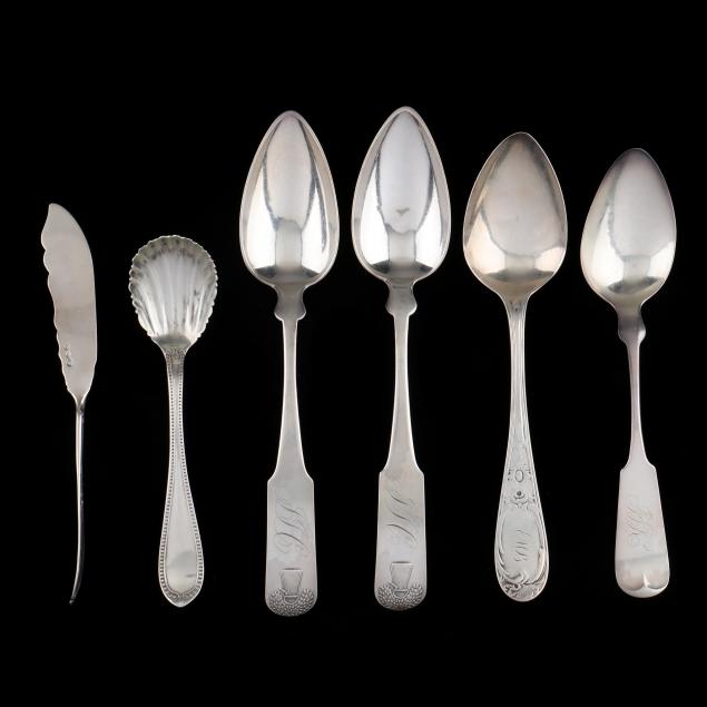 GROUP OF AMERICAN COIN SILVER FLATWARE  3cc788